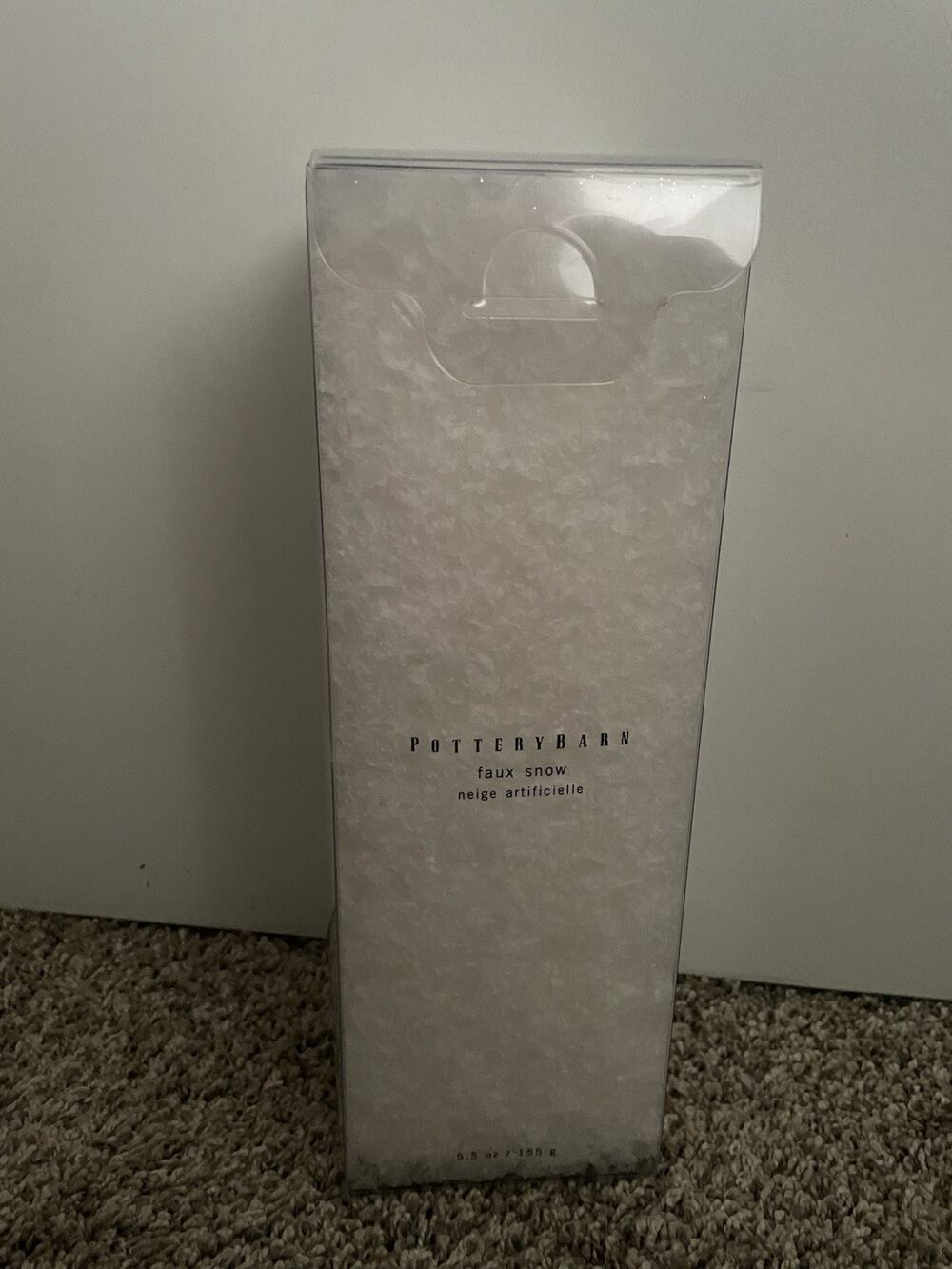 Pottery Barn Faux Snow 5.5 oz White Christmas Holiday Village Holiday Decor New